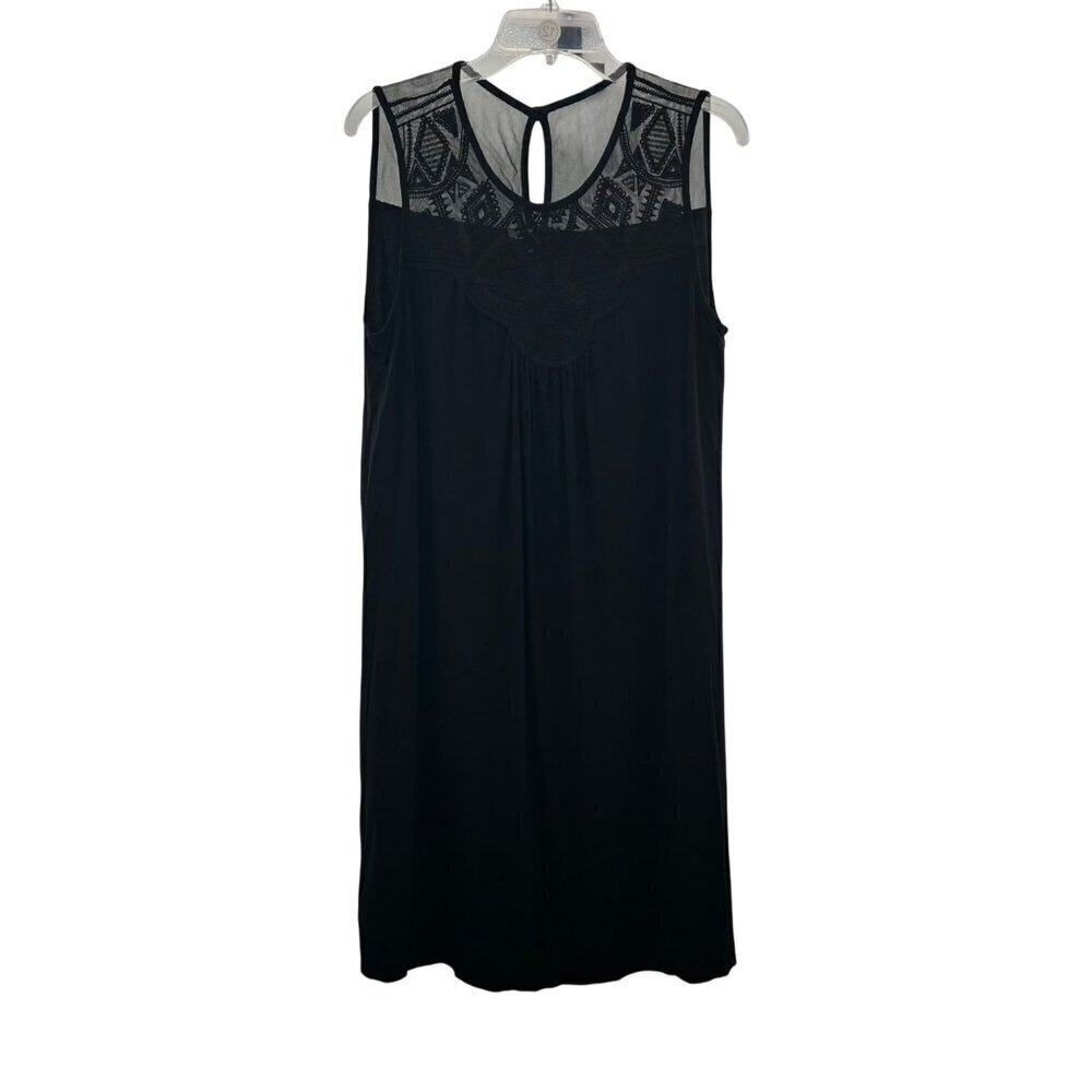 Green Envelope Women's Sleeveless Shift Dress Lace Neckline Black Size 1X